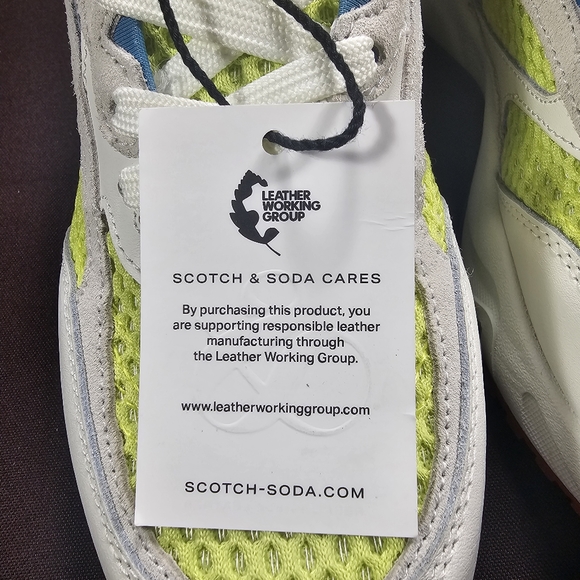 Scotch & Soda Wavy leather sneakers neon green - Picture 5 of 10